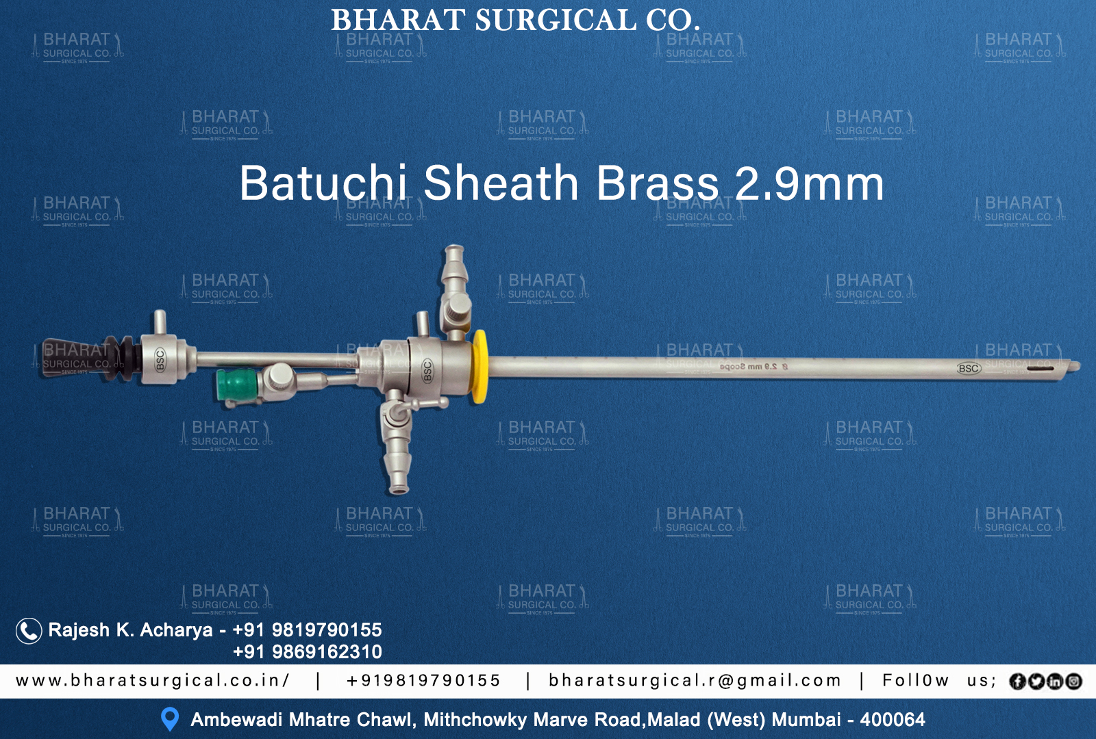 Batuchi Sheath 2.9mm Brass  Manufacturers, Suppliers, Importers, Dealers in Mumbai India