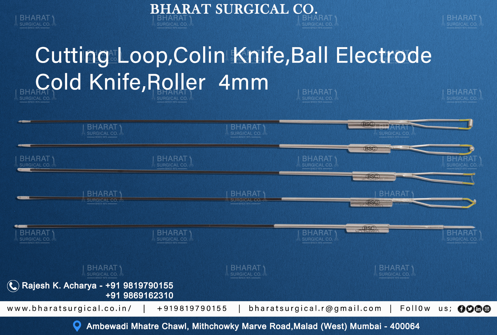 Monopolar 4mm TURP Electrodes   Manufacturers, Suppliers, Importers, Dealers in Mumbai India